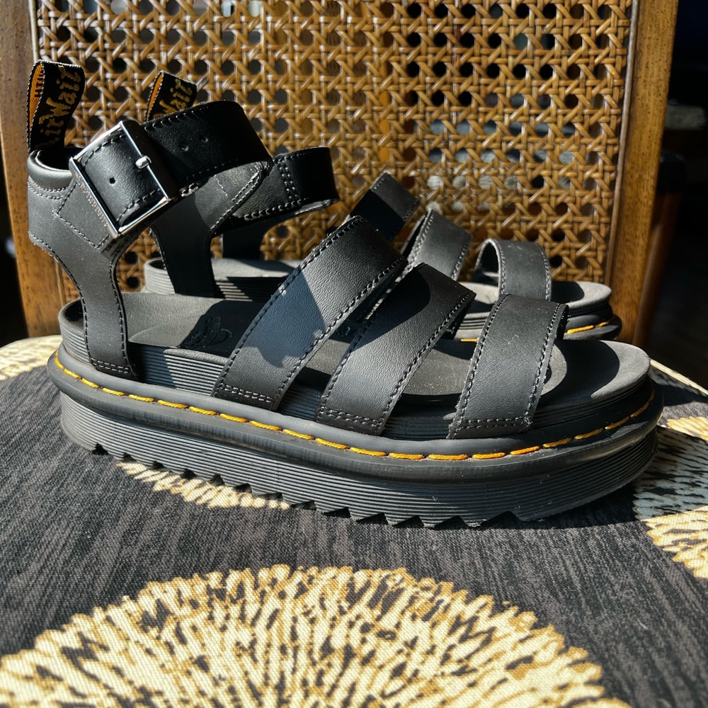 Dr. Martens Black Leather Sandals